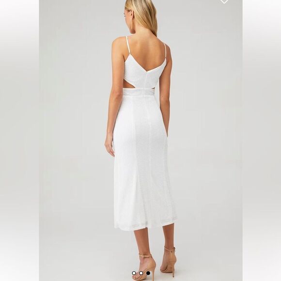 Taylor SAYLOR HARMONIE WHITE SEQUINS CIT OUT DRESS XS - Picture 3 of 8